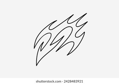 outline fire doodle vector image