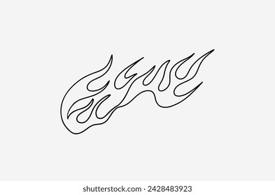 outline fire doodle vector image