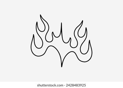 outline fire doodle vector image