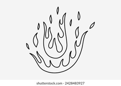 outline fire doodle vector image