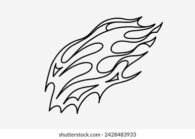 outline fire doodle vector image