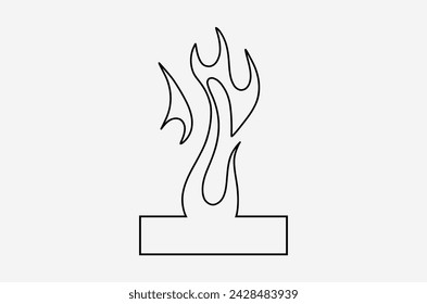 outline fire doodle vector image