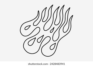 outline fire doodle vector image