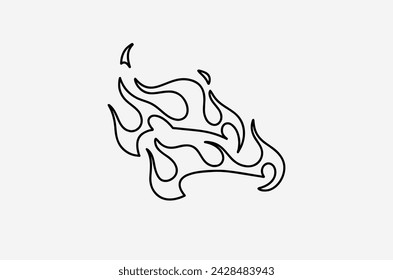 outline fire doodle vector image