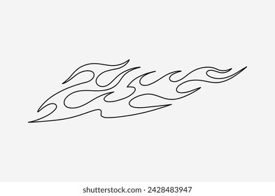 outline fire doodle vector image