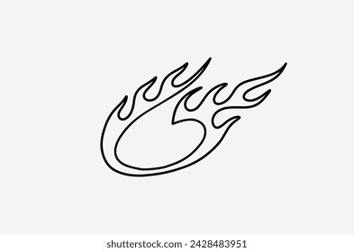 outline fire doodle vector image