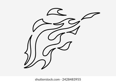 outline fire doodle vector image