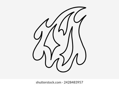 outline fire doodle vector image