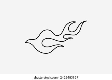 outline fire doodle vector image