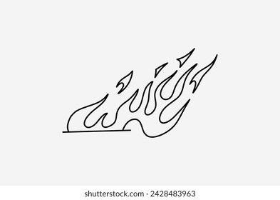 outline fire doodle vector image