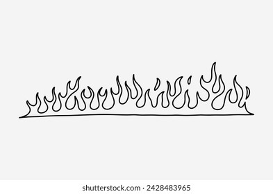 outline fire doodle vector image