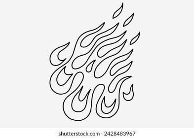 outline fire doodle vector image