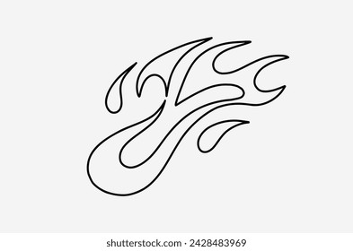 outline fire doodle vector image