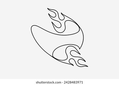 outline fire doodle vector image