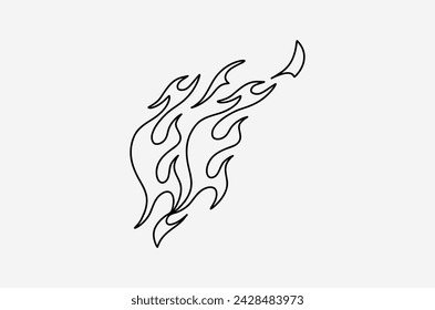 outline fire doodle vector image