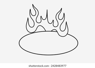 outline fire doodle vector image