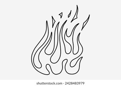 outline fire doodle vector image