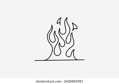 outline fire doodle vector image