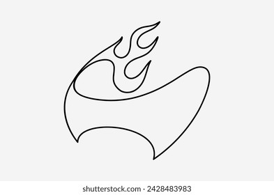 outline fire doodle vector image