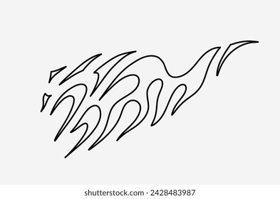 outline fire doodle vector image