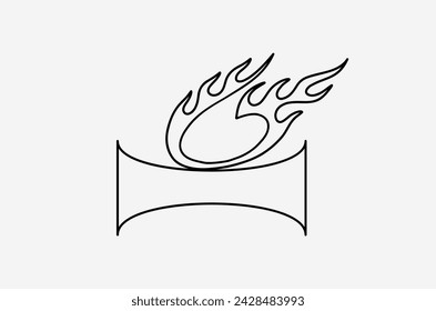 outline fire doodle vector image