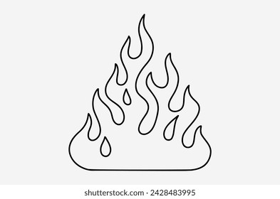 outline fire doodle vector image