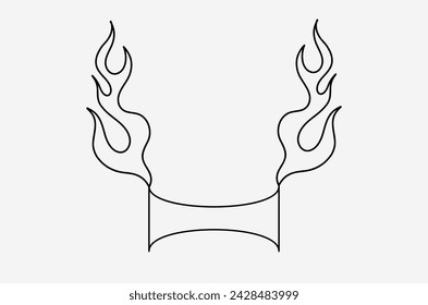 outline fire doodle vector image