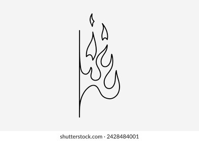 outline fire doodle vector image