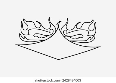 outline fire doodle vector image