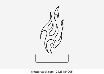 outline fire doodle vector image