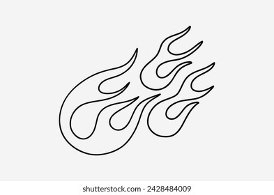 outline fire doodle vector image