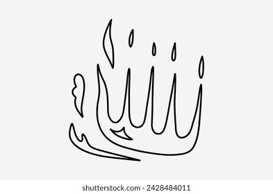 outline fire doodle vector image