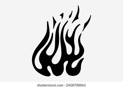 outline fire doodle vector image