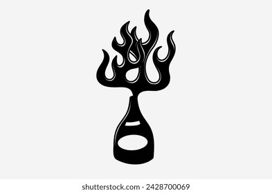 outline fire doodle vector image