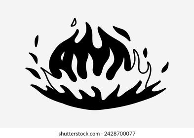 outline fire doodle vector image