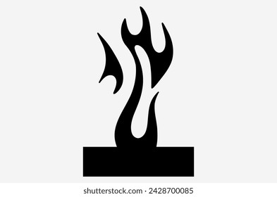 outline fire doodle vector image