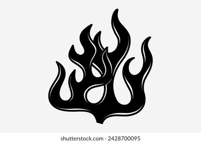 outline fire doodle vector image