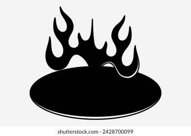 outline fire doodle vector image