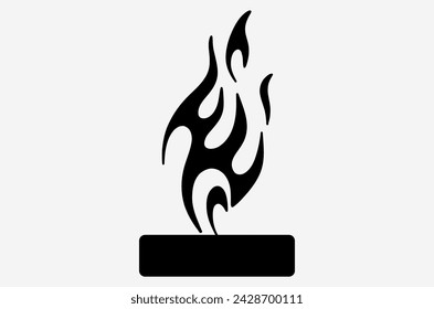 outline fire doodle vector image