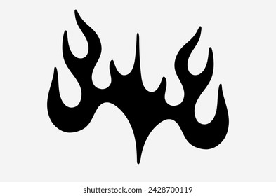 outline fire doodle vector image