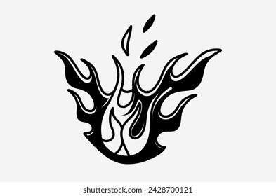 outline fire doodle vector image