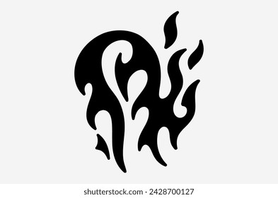 outline fire doodle vector image