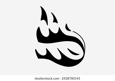 outline fire doodle vector image