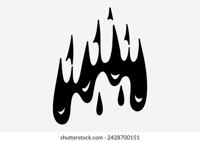 outline fire doodle vector image