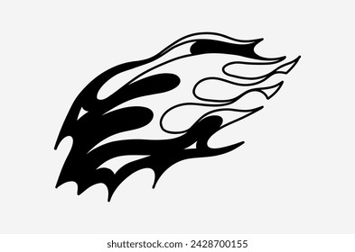 outline fire doodle vector image