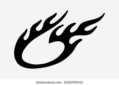 outline fire doodle vector image