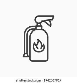 Icono del extinguidor de incendios de contorno. Ilustración del vector de extinción de incendios. Símbolo de web y móvil
