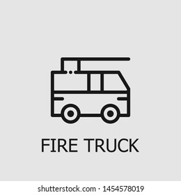 Outline fire truck vector icon. Fire truck illustration for web, mobile apps, design. Fire truck vector symbol.