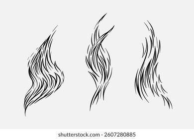 Outline Fire Vector Image for any size ideal for advertising and posters, personal project or t-shirts, mugs, books, logos, etc.
