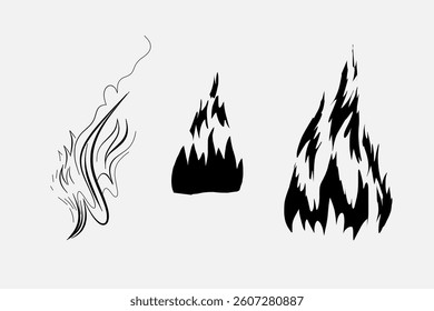 Outline Fire Vector Image for any size ideal for advertising and posters, personal project or t-shirts, mugs, books, logos, etc.